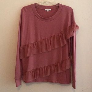 Pleione Pink Ruffled Sweater